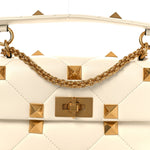 Nappa Medium Roman Stud Shoulder Bag Ivory