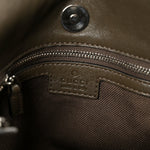 Sakai Be Green Calfskin Diagonal Stitched Small Blondie Tote Craclet Brown