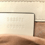 Vintage Effect Calfskin Matelasse Diagonal Mini Torchon GG Marmont Top Handle Shoulder Bag Blue Agata Mystic White