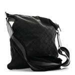 Nylon Monogram Medium Flat Messenger Bag Black