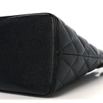 Caviar Quilted Medallion Tote Black