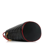 Vintage Effect Calfskin Matelasse Diagonal Mini Torchon GG Marmont 2.0 Bucket Bag Black Romantic Cherry