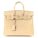 Ostrich Birkin 25 Parchemin