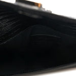 Calfskin Crocodile Embossed Uptown Monogram Pouch Black