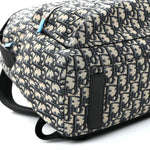 Oblique Calfskin Rider Backpack Beige Black