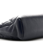 Shiny Crumpled Calfskin Quilted Mini 31 Shopping Bag Navy Blue