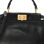 Snakeskin Nappa Mini Peekaboo Iconic Satchel Black
