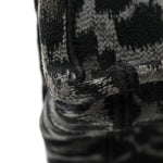 Canvas Mizza Embroidered Large Leopard Book Tote Grey