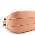 Calfskin Quilted Crown CC Double Zip Bag Beige
