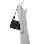 Calfskin Medium Signature Bucket Bag Black
