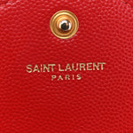 Grain De Poudre Matelasse Chevron Monogram Chain Wallet Red