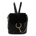 Suede Calfskin Medium Faye Backpack Black