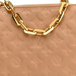 Lambskin Embossed Monogram Coussin PM Camel