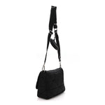 Re-Nylon Quilted Padded Flap Shoulder Bag Black