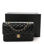 Caviar Quilted Small Double Flap Black