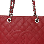 Caviar Quilted Grand Shopping Tote GST Red