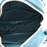 Caviar Quilted Round Clutch With Chain Green