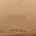 Caviar Quilted Jumbo Double Flap Beige Clair