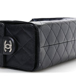 Metallic Caviar Quilted Mini Chanel 25 Handbag Dark Blue