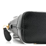 Grained Calfskin Logo Mini Ville Top Handle Bag Black White
