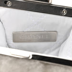 Shearling Sheepskin Lambskin Quilted Clutch With Chain White