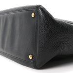 Calfskin Cerf Executive Shopper Tote Black