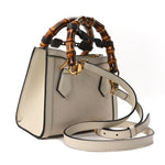 Monogram Jumbo GG Textured Dollar Calfskin Web Mini Diana Tote Bag Off White
