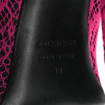 Lace Jersey Pantaleggings Pointed Toe Knife Thigh High Boots 39 Black Pink