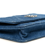 Denim Quilted Chanel 19 Wallet On Chain WOC Blue