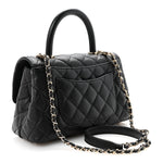 Caviar Quilted Mini Coco Handle Flap Black