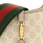 GG Supreme Monogram Textured Dollar Calfskin Mini Jackie 1961 Hobo Beige Mystic White Oatmeal