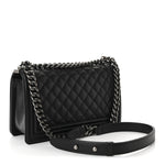 Caviar Quilted Medium Boy Flap Black