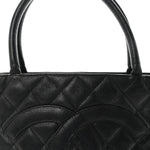 Caviar Quilted Medallion Tote Black