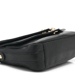 Sheepskin Chevron Quilted Mini Double Chevron Flap Black
