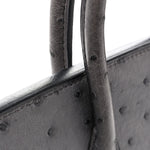 Ostrich Birkin 25 Gris Agate