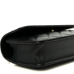 Lambskin Quilted Sweet Camellia Flap Phone Holder With Chain Black