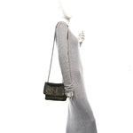 Crinkled Lambskin Matelasse Monogram Baby Niki Chain Satchel Seawood