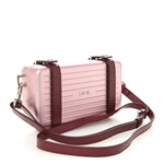 X RIMOWA Aluminum Personal Clutch On Strap Rose