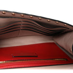 Lambskin Rockstud Spike Wallet on Chain Poudre