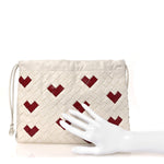 Nappa Intrecciato Heart Medium Dustbag White Dark Red