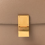 Liege Calfskin Medium Classic Box Flap Bag Taupe
