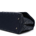 Caviar Quilted Small Coco Handle Flap Navy