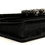 Velvet Skipper Crystal GG Monogram Super Mini Dionysus Shoulder Bag Black