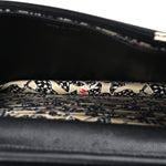 Caviar Quilted Striated CC Wallet On Chain WOC Black
