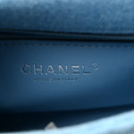 Denim Quilted Sweetheart Mini Flap Blue