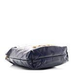 Shiny Calfskin Quilted Mini Chanel 22 Navy Blue