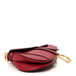 Grained Calfskin Saddle Bag Red