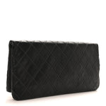 Calfskin Stitched Thin City Clutch Black