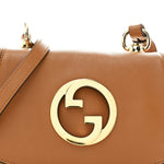 Roxy Calfskin Web Mini Blondie Shoulder Bag Cognac