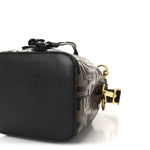 Vitello Liberty F is Fendi Bi-Color FF 1974 Embossed Mini Mon Tresor Bucket Bag Maya Black